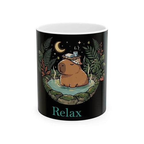 Relax Capybara Hot Spring Mug — Cute Ceramic Coffee Cup (11oz, 15oz) Printify